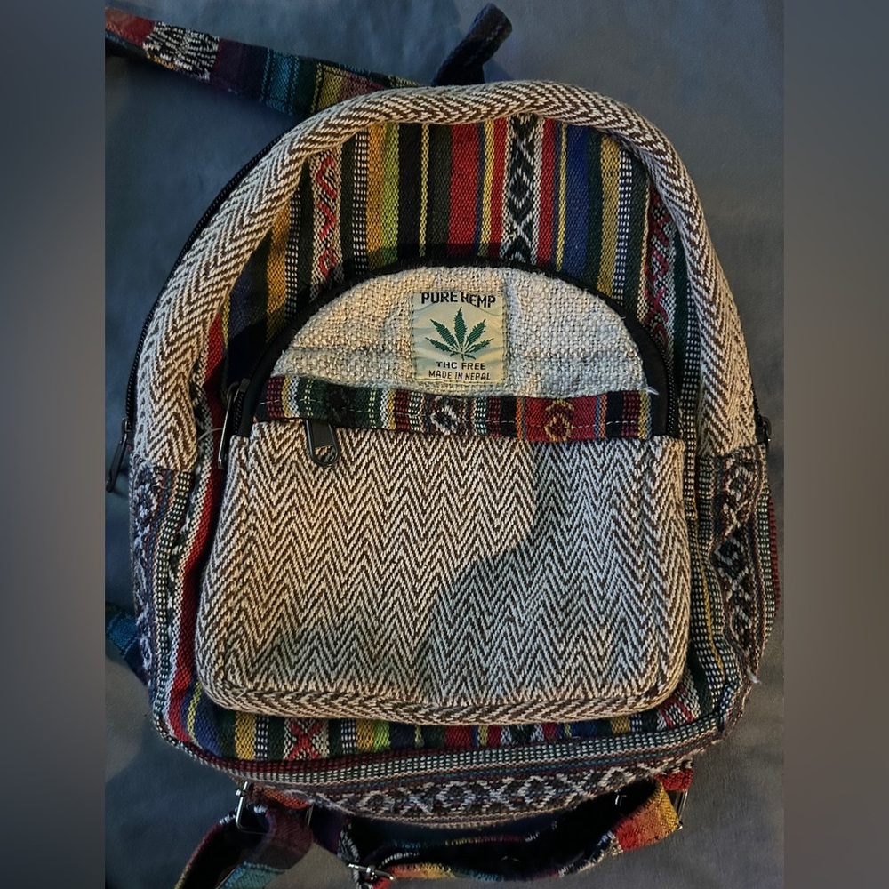 SMALL HEMP BACKPACK USED GOOD CONDITION